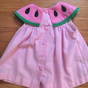 Samara smocked 6/9 month watermelon dress